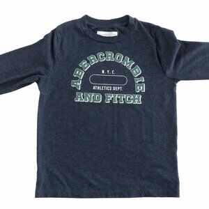 Abercrombie & Fitch Boys Long Sleeve Graphic T-Shirt Size 7 Navy Blue